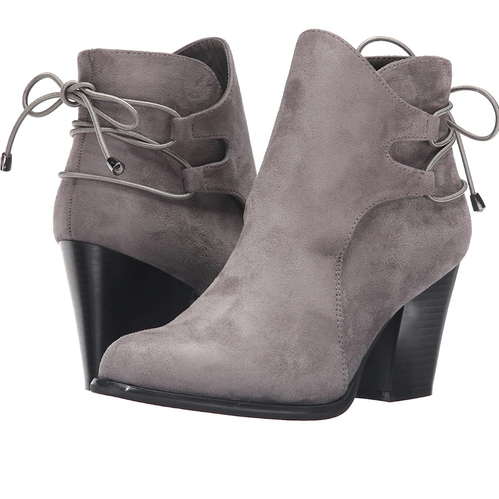 (NEW With Shoe Box) Dirty Laundry wing it stretch grey booties